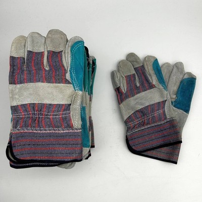 Liberty 3581SP Split Leather Double Palm Gloves Large Rubberized Cuff 12 Pairs