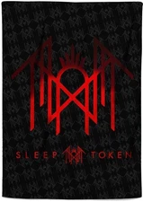 Sleep Token - Rocksax - Sleep Token - Sherpa Fleece Blanket - Red Logo (60 in x