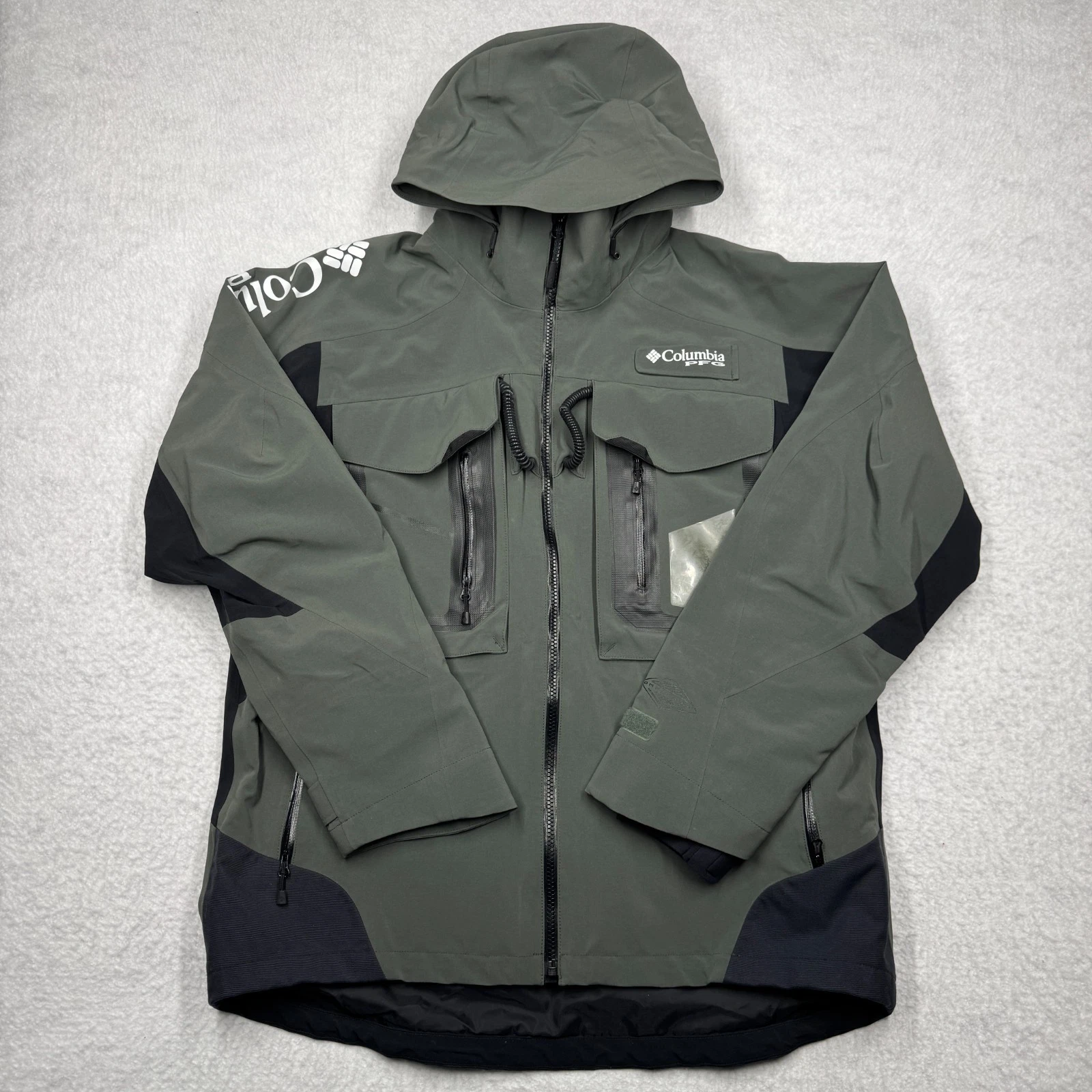 Columbia Fire Storm Omni Heat Wick Evap Fishing Jacket Green Men's Size Medium