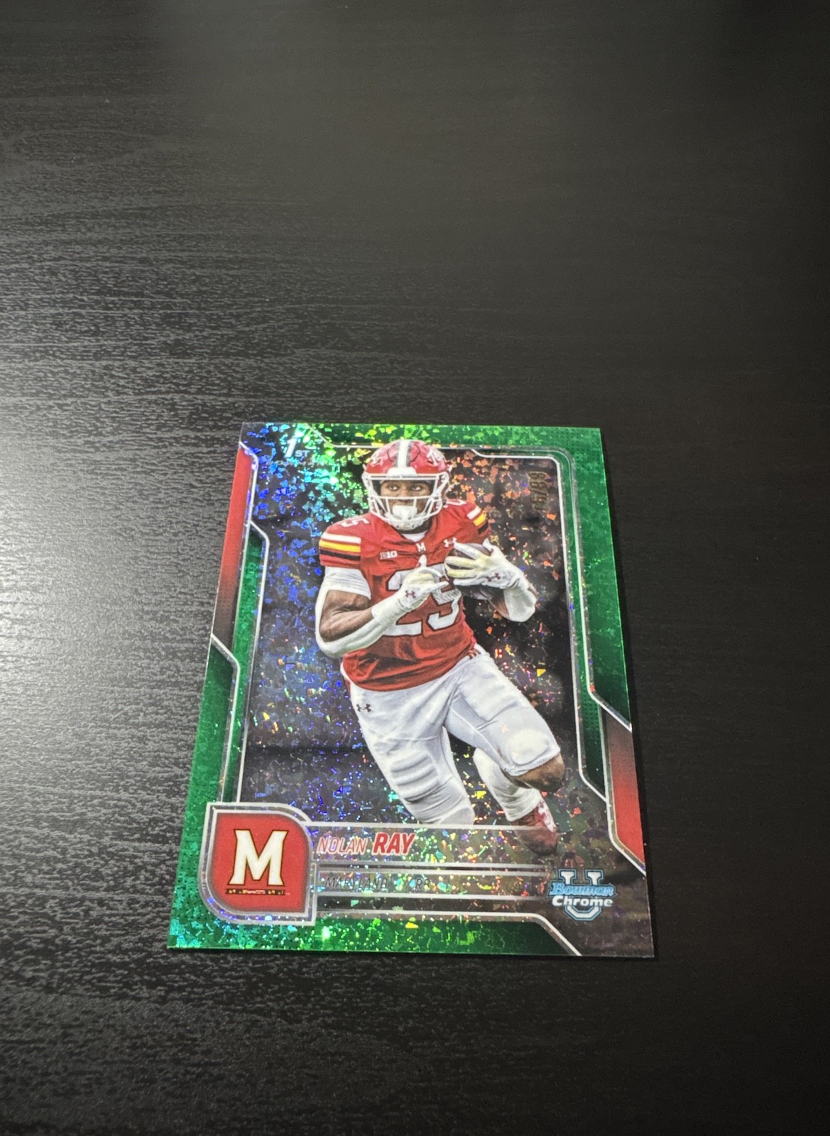 2025 Bowman University Chrome - Nolan Ray #77 Green Mini-Diamond Refractor /99
