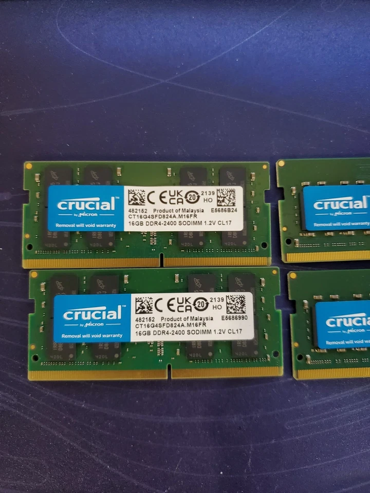 Memória para Notebook Crucial 64GB (4 x 16GB) DDR4-2400 CT16G4SFRA266 SODIMM #69 - Imagem 2 de 3