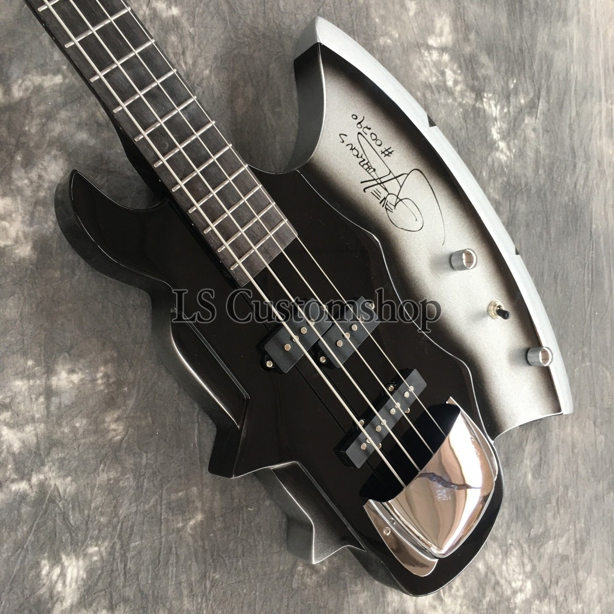 ベース 4strings 4 String Axe Electric Bass Guitar Gene Simmons Black&Silver