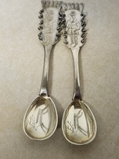 2 cuillères suédoises gravées Sami 