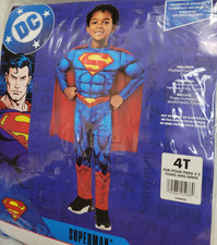 Rubies DC Comics Superman Padded Muscle Child Costume 4T New