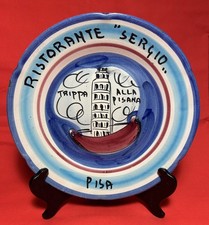 PISA Piatto Buon Ricordo 1982 Ristorante SERGIO Ceramica Vietri Collezione Arte