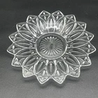 Vtg 60s Pressed Federal Glass Petal Clear Sandwich Serving Plate Platter 11.5"