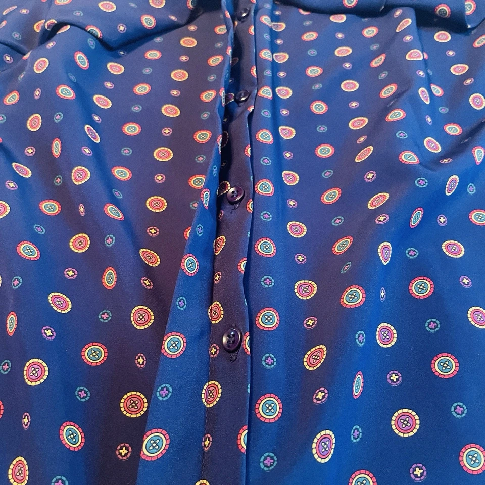 Винтажная женская блузка 80-х Pendleton Country Sophisticates с галстуком размер XL темно-синяя - Изображение 4 из 4