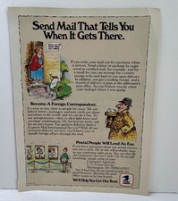 USPS Vintage Print Ad 1980s United States Postal Promo Mail Cartoon