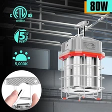 80W LED Temporary Work Light Linkable Hanging Portable Construction Lights 5000K