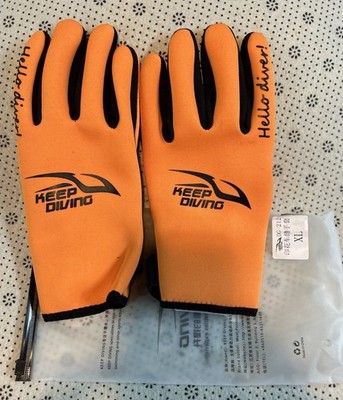 Neoprene Diving Gloves Orange XL