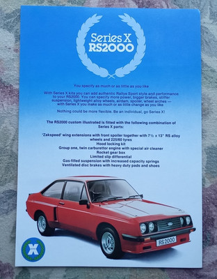 Seltener Ford Escort Serie X RS2000 UK Prospekt/Prospekt/Verkaufsblatt near mint 1979?