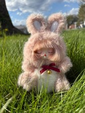 3 Pack Pink Bunny Plush Keychain Kawaii Bag Charm