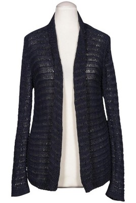 Comma Strickjacke Damen Cardigan Jacke Gr. EU 36 Baumwolle Marineblau #m4ruklb