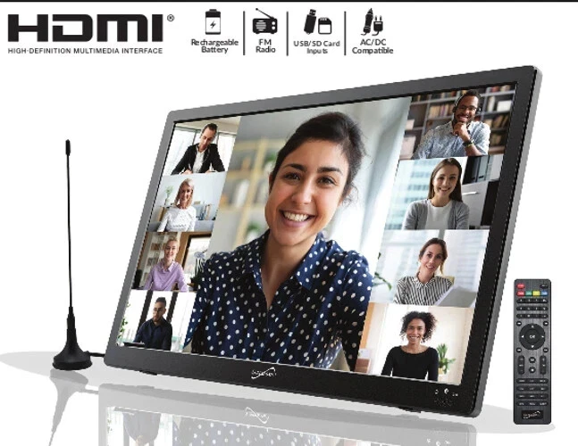 Supersonic 16” Portable LED TV HDMI USB/SD FM Remote AC/DC Rechargeable SC-2816 - Image 2 of 4