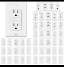 ELECTECK 49 Pack GFCI Outlets 15 Amp, Non-Tamper Resistant, Decor GFI Receptacle