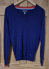 Joules Angora Mix V Neck ladies Jumper Size 10 Excellent Condition Blue