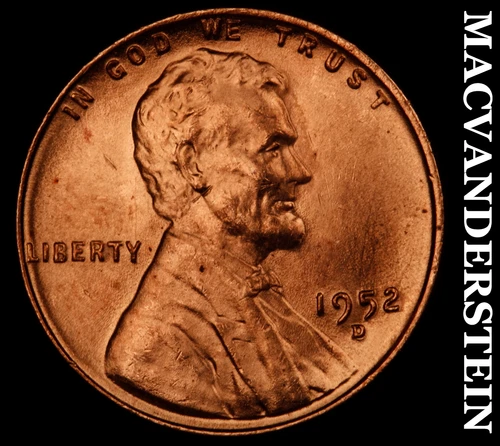 1952-D Lincoln Wheat Cent- Choice Gem Brilliant Uncirculated No Reserve #J2205