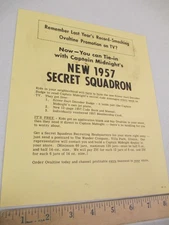 OVALTINE Captain Midnight 1957 Secret Squadron TV show premium LETTER YELLOW