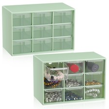 2 PCS Mini Storage Drawers Teacher Toolbox Craft Organizer 7x3.9x4.7 In Green