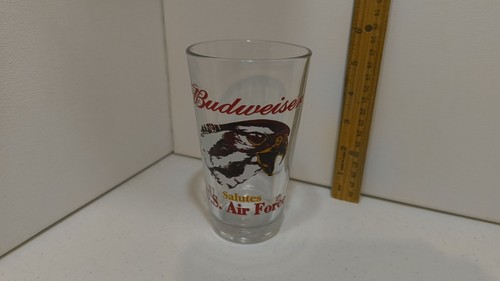 Budweiser Salutes US Air Force Pint Beer Glass with iconic Falcon vtg NICE! - Picture 2 of 7