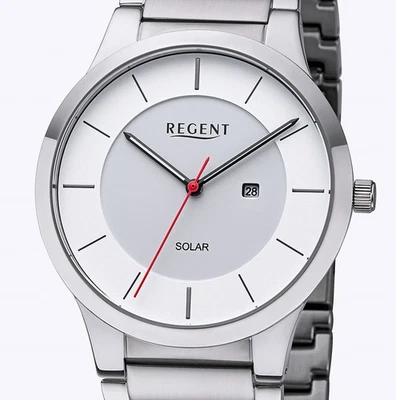 Regent BA-725 Edelstahl SOLAR Herrenuhr Seiko-Werk 39mm 5 BAR WR UVP* 158,00 EUR - Bild 1 von 3