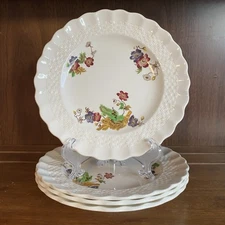 SPODE COPELAND Basket Weave 6.5” Bread Plates Set of 4 Wicker Lane Vintage