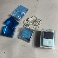 Apple iPod A1236 Nano - 3rd Generation - Blue 8GB - Tested Works W/ Accessories
