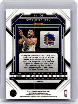 2022-23 Panini Prizm Silver Stephen Curry Golden State Warriors