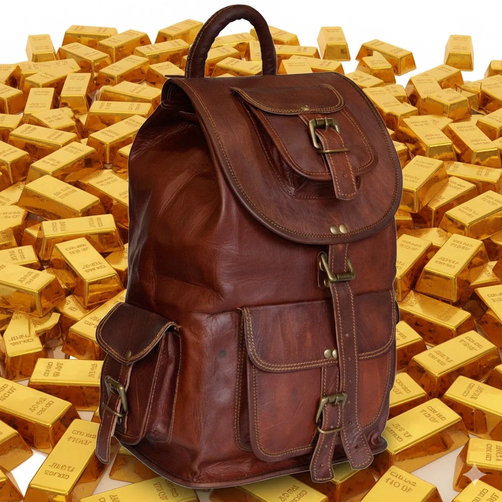 Travel Laptop Bag Genuine Vintage Rucksack Men's Brown New