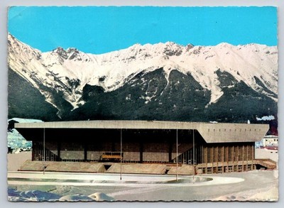 Innsbruck Austria Olympic Ice Arena Speed Skating Oval Postcard