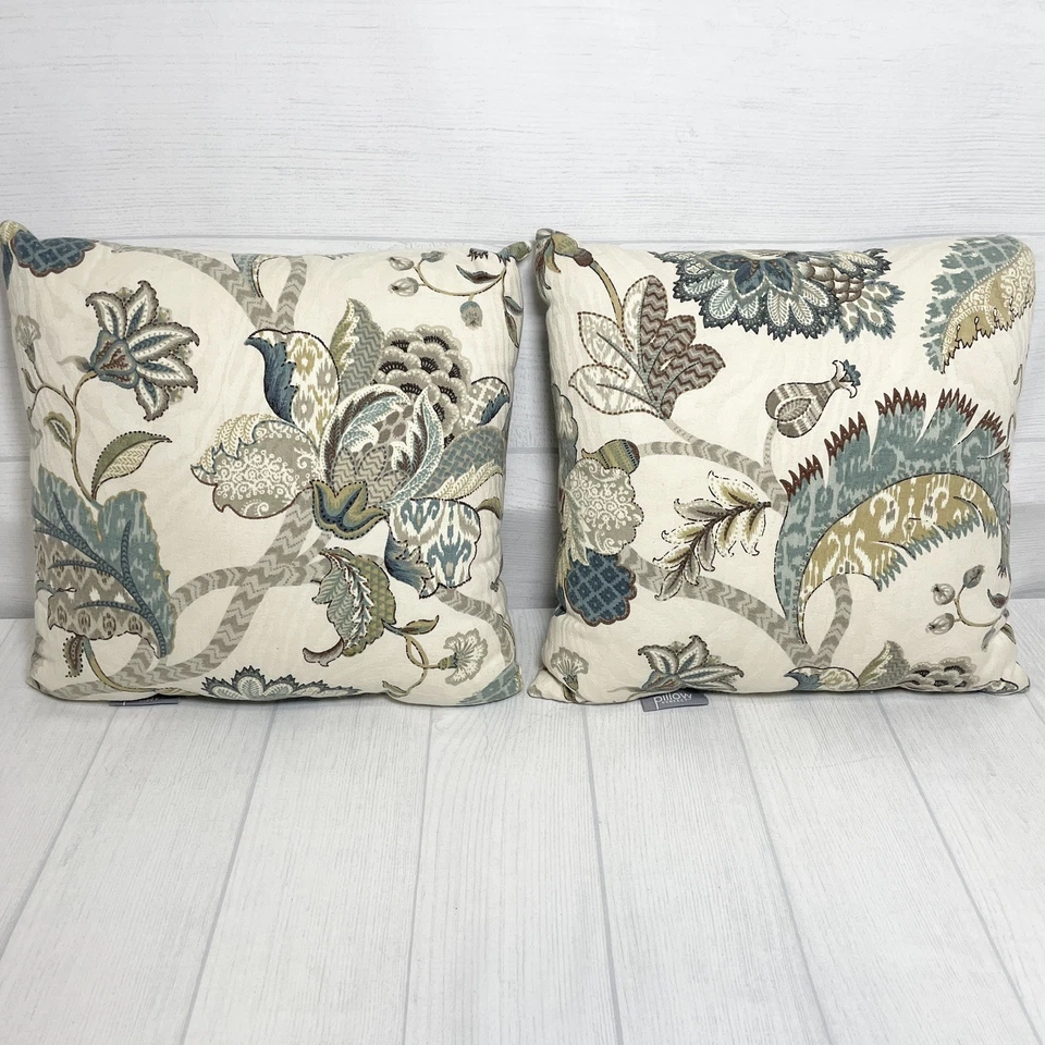 Juego de 2 Almohadas Perfectas Beige Buscadores Guardianes Azul Francés Almohadas Jacobeas Foto 2 de 4