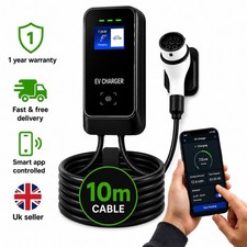 7kW EV Charger 32A Smart EV Charging Station 10m Charging Cable Type 2 LCD Panel