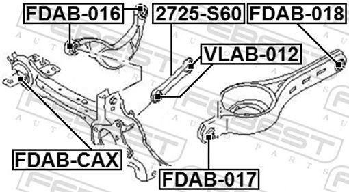 Fits FEBEST FDAB-018 BUSHING, REAR TRAILING ARM