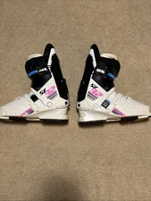 Salomon France SX92 Racing RETRO Ski Boots Black White Pink Rear Entry