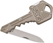 SOG KEY102-CP Folding Key Knife 1.5" Drop Point Blade, Stainless Steel Body