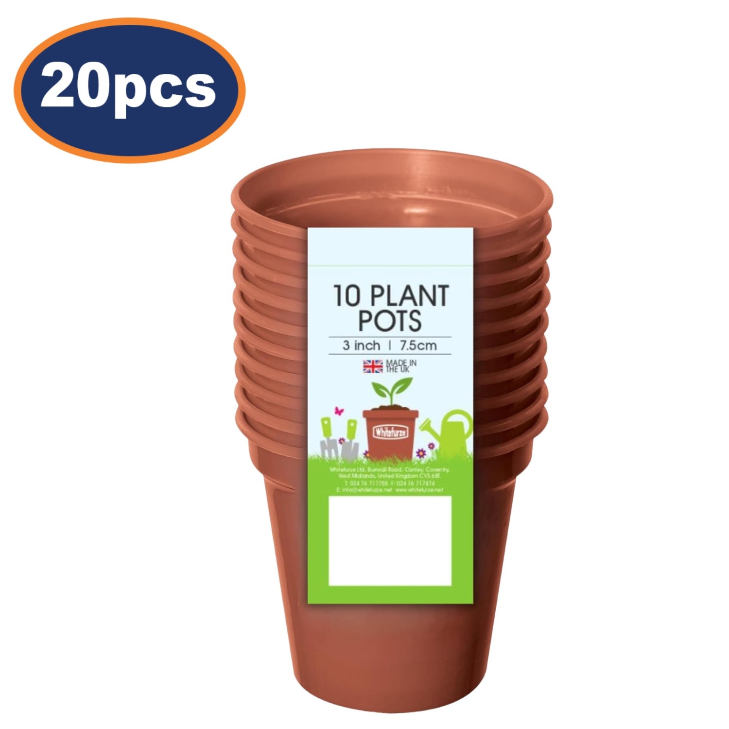 20Pcs 7.5cm Garden Pots Planters Growing Flower Pot Terracotta Garden Patio