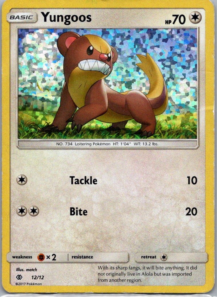 Pokemon TCG Yungoos 12/12 McDonalds Collection 2017 Holo HP