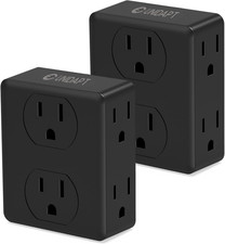 Multi Plug Outlet Splitter, Multiple Outlets Extender Adapter with 6 AC Sockets