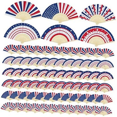  72 Pcs American Handheld Folding Fan Fourth of July Party Favors 6 Style 