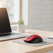 Red 2.4G Wireless Mouse - 1400 DPI Optical Cordless Mouse with USB Receiver