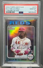 2024 Topps Heritage - #473 ELLY DE LA CRUZ - Silver Refractor /375 RC - PSA 10