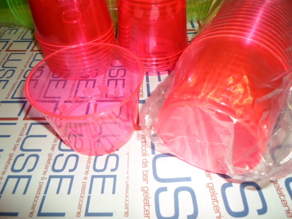 100 COPPETTE PLASTICA PER MACEDONIE E PER GELATI COPPETTA CC 300  PLASTIC CUPS