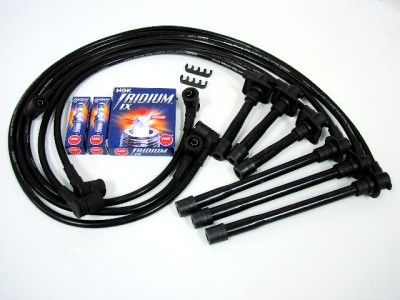 95-02 MAZDA MILLENIA V6 10.2MM 10.2 MM SPARK PLUG WIRES NGK IRIDIUM PLUGS BLACK - Picture 1 of 1