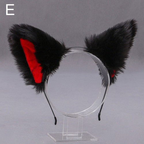 Plush Fluffy Cat Ears Hair Hoop Faux Fur Hairband Head Band Headwear Accessory - Picture 16 of 25