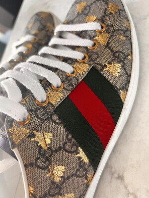 Gucci Men's Ace Gg Supreme Bees Tennis Shoes | eBay