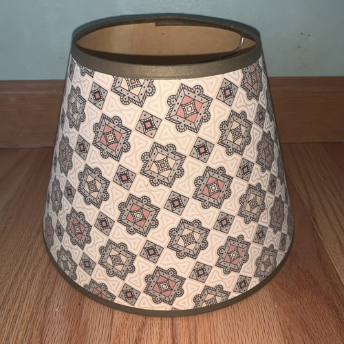 Vintage Papier Karton Lampe geometrisches Muster 6,25" Höhe