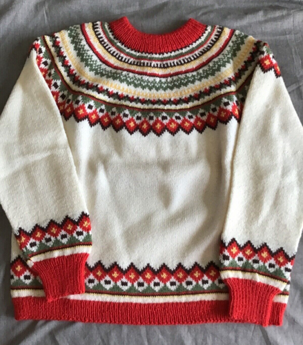 O Allers Bergen Norwegen Damen Pullover reine Wolle handgestrickt Vintage - Bild 1 von 3