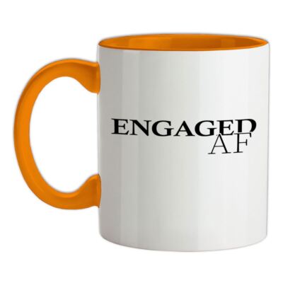Engagiert AF - Keramiktasse - Hochzeit Henne Hirsch Do Ring Ringe lustig