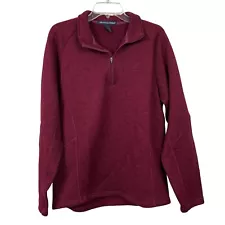 DEVON & JONES Men’s 1/4 Zip Sweater/Pullover Shirt Large Maroon Long Sleeve