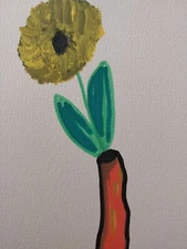 GAT PAINTINGS IMPRESSIONISM ORIGINAL COLLECTIBLE WHIMSICAL  FLOWER BOTANICAL ART